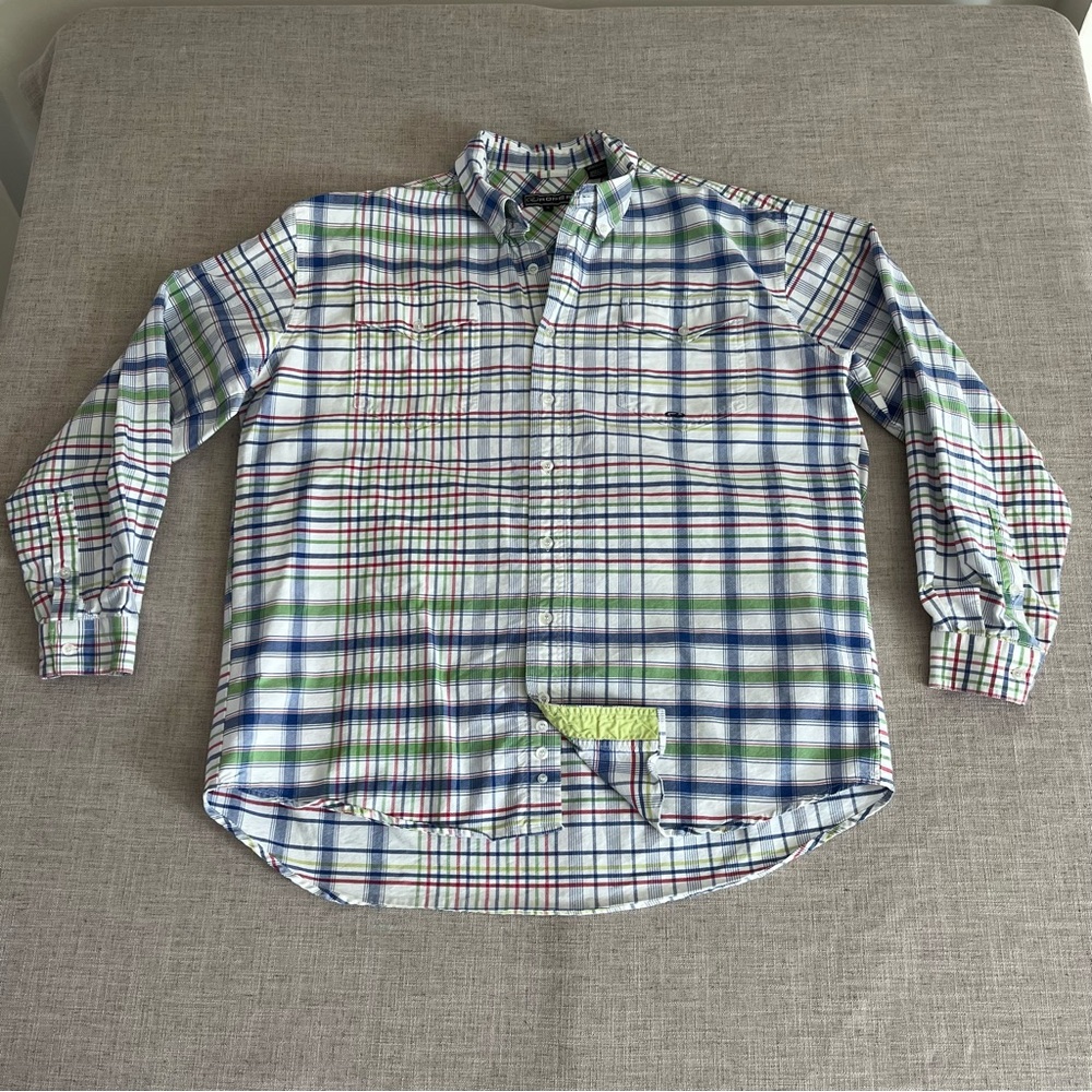 Roper Plaid Western Shirt Men’s  XL White Button Front Cowboy Rodeo Heavy Cotton